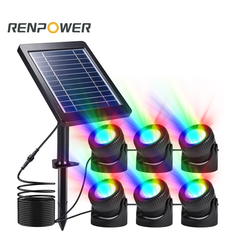ແສງໄຟ LED ໃຫມ່ Solar IP68 ແສງອາທິດແສງຕາເວັນທີ່ມີແສງສີແສງໃຕ້ນ້ໍາພາຍນອກ